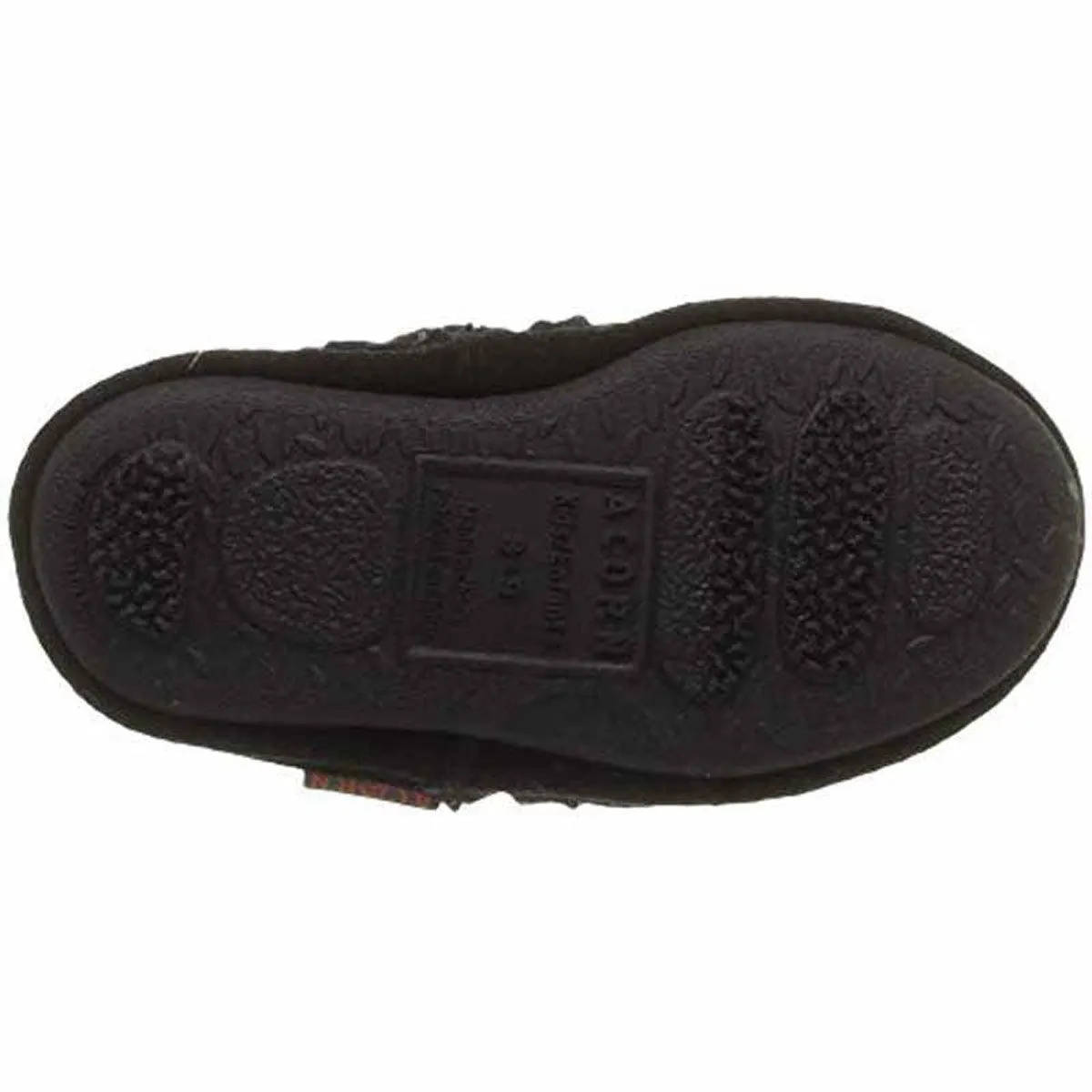 Acorn Kids' Slipperss - Colby Gore Moccasins, Black Berber, K1/2 | A10036ACE1-2