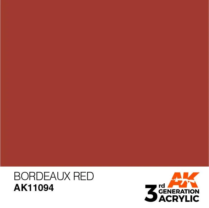 AK Interactive AK11094 3G Bordeaux Red Acrylic Paint 17ml