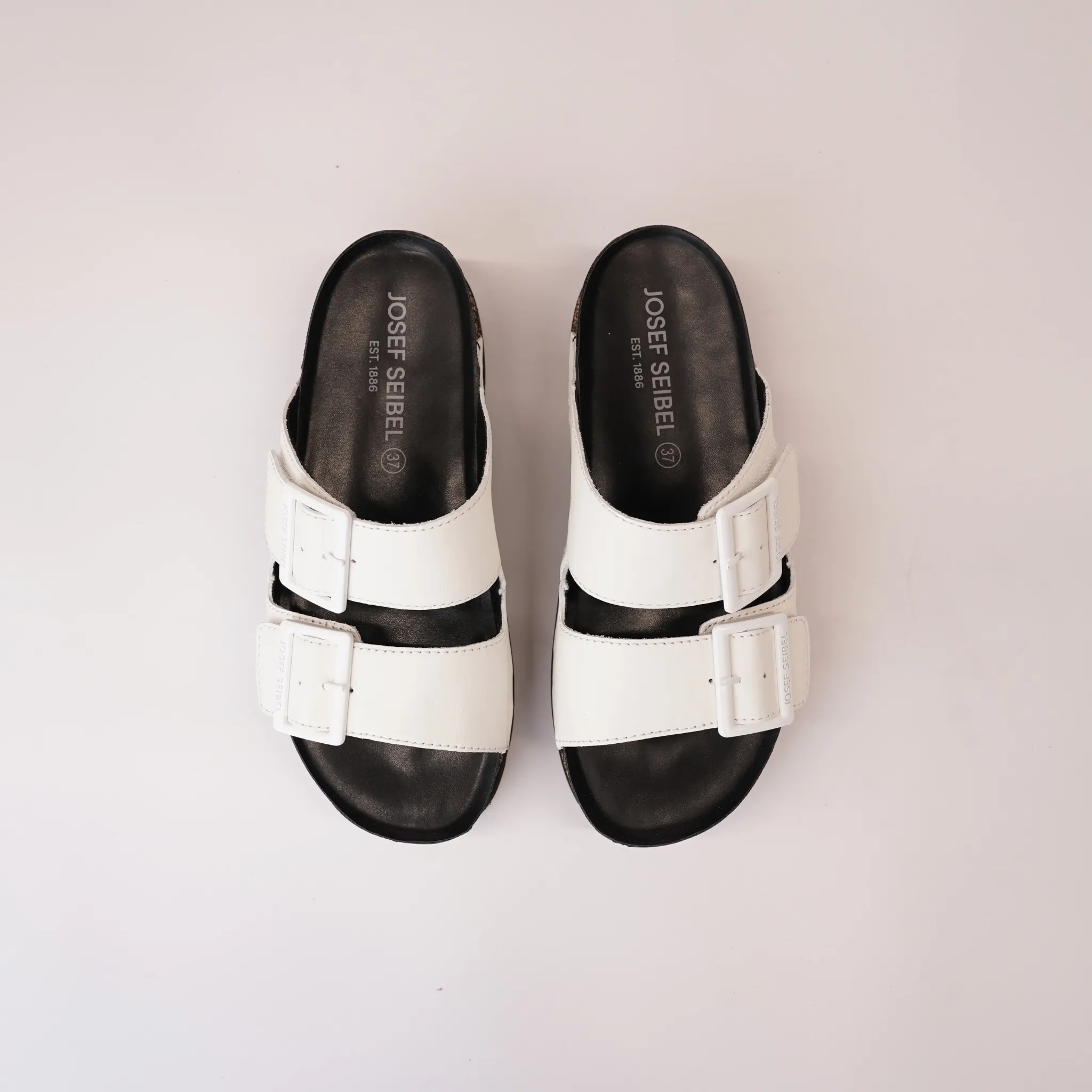 Alice 01 White Leather Slides