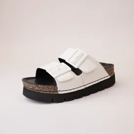 Alice 01 White Leather Slides