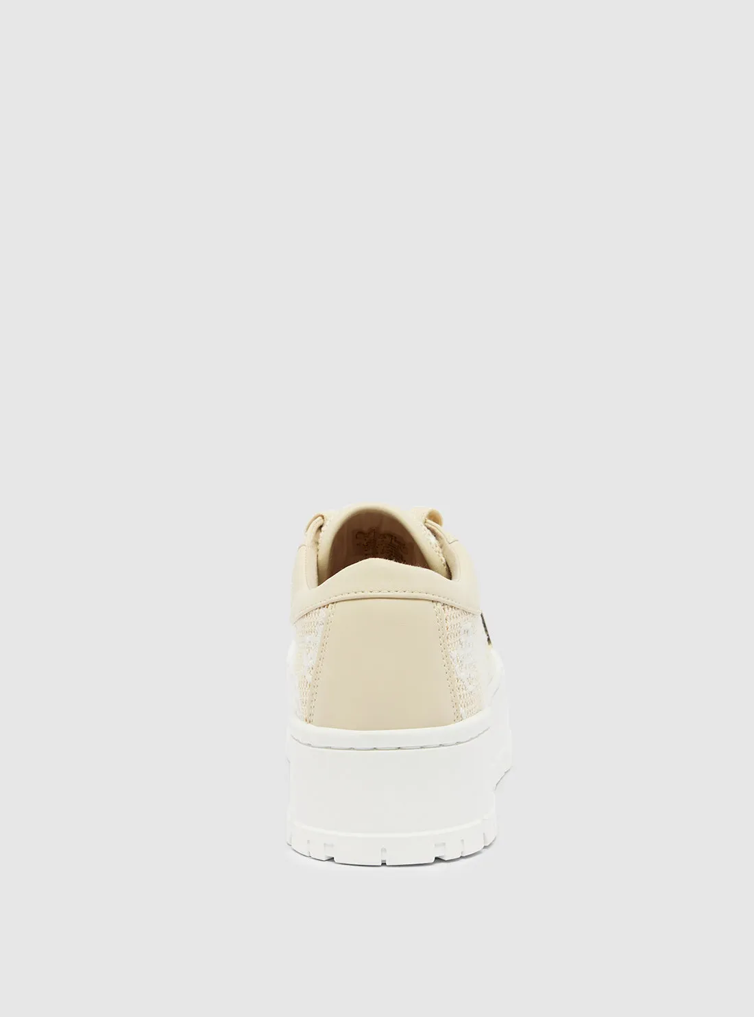 Beige Logo Chunky Lo-Top Sneakers