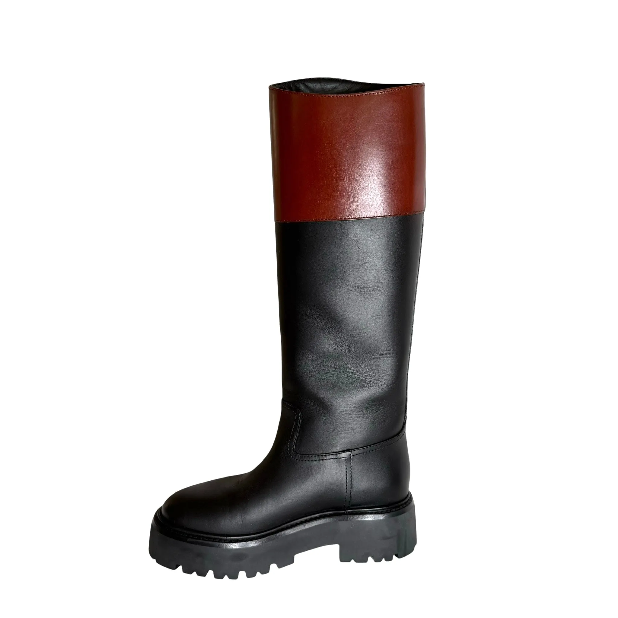 Black & Brown Tall Boots - 7.5