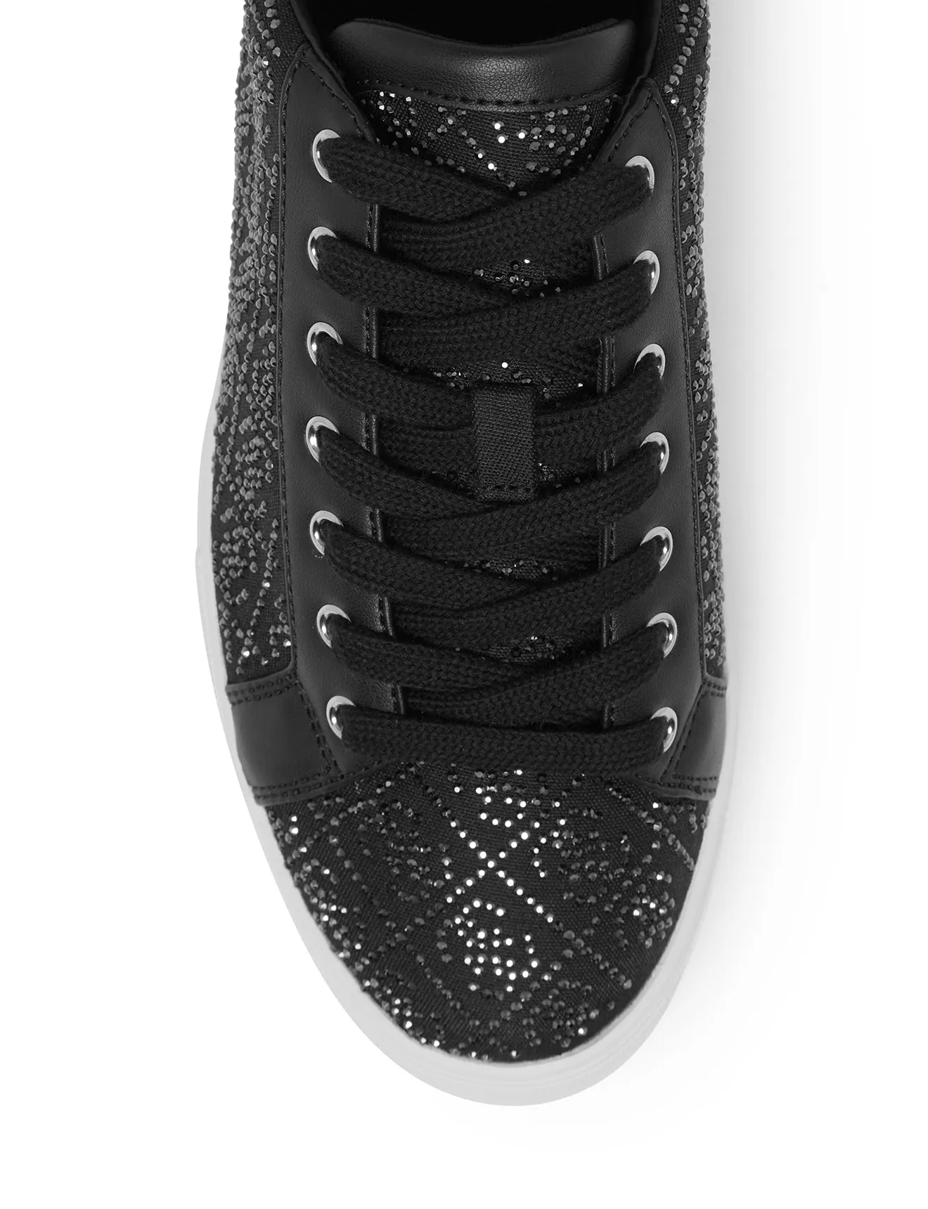 Black Gelsen Rhinestone Low Top Sneakers