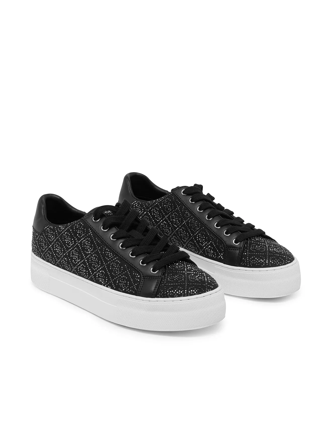 Black Gelsen Rhinestone Low Top Sneakers