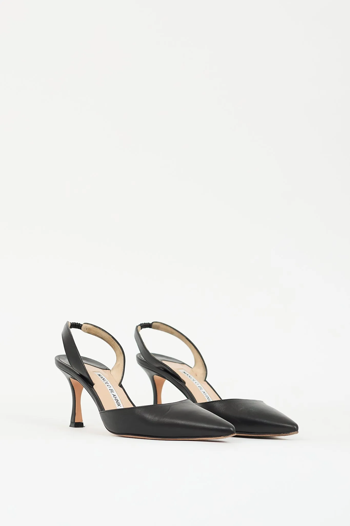 Black Leather Carolyne Slingback Pump