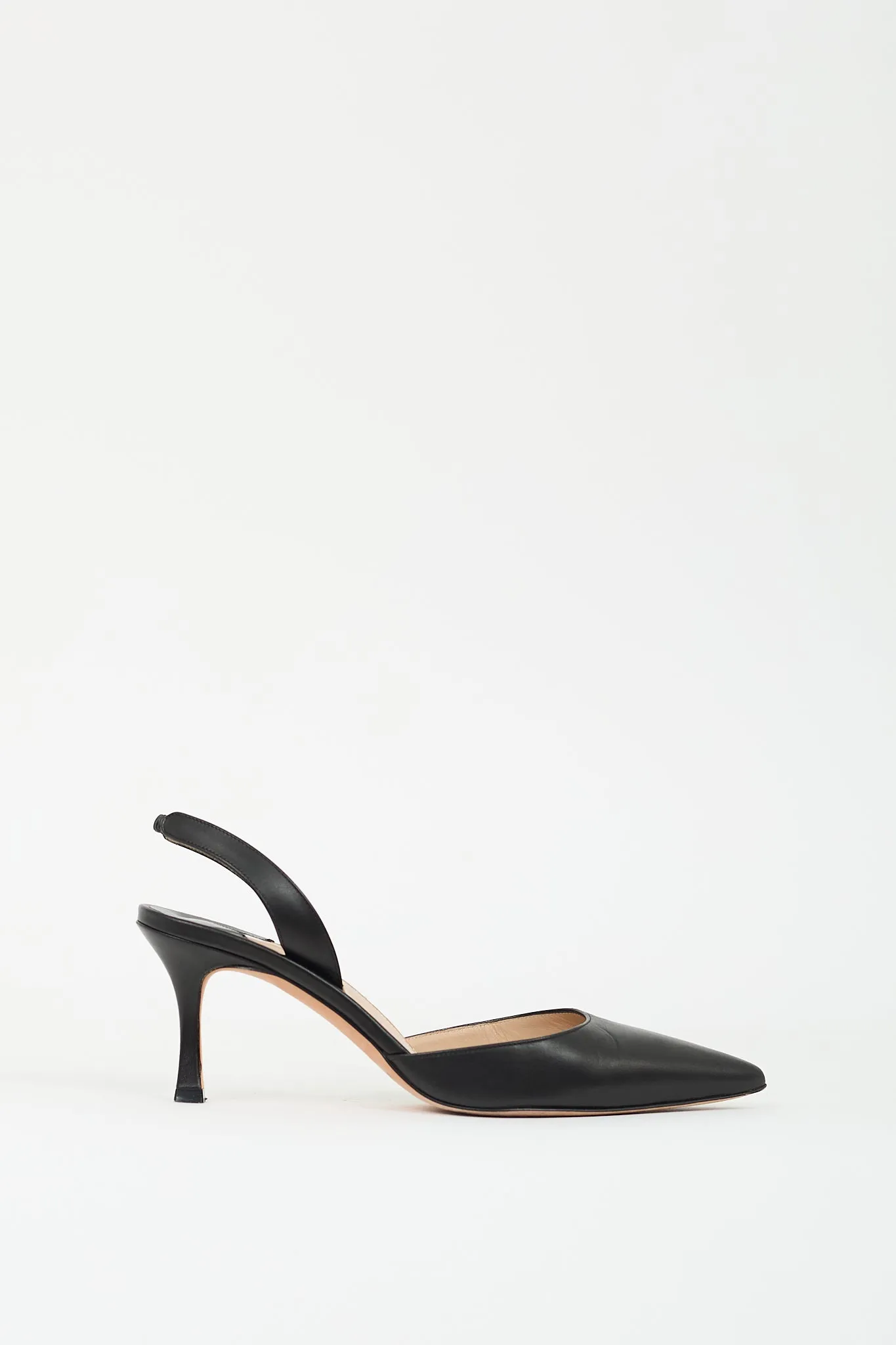 Black Leather Carolyne Slingback Pump