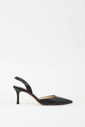 Black Leather Carolyne Slingback Pump