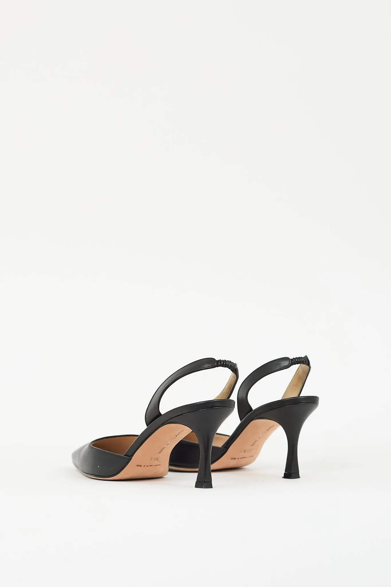 Black Leather Carolyne Slingback Pump