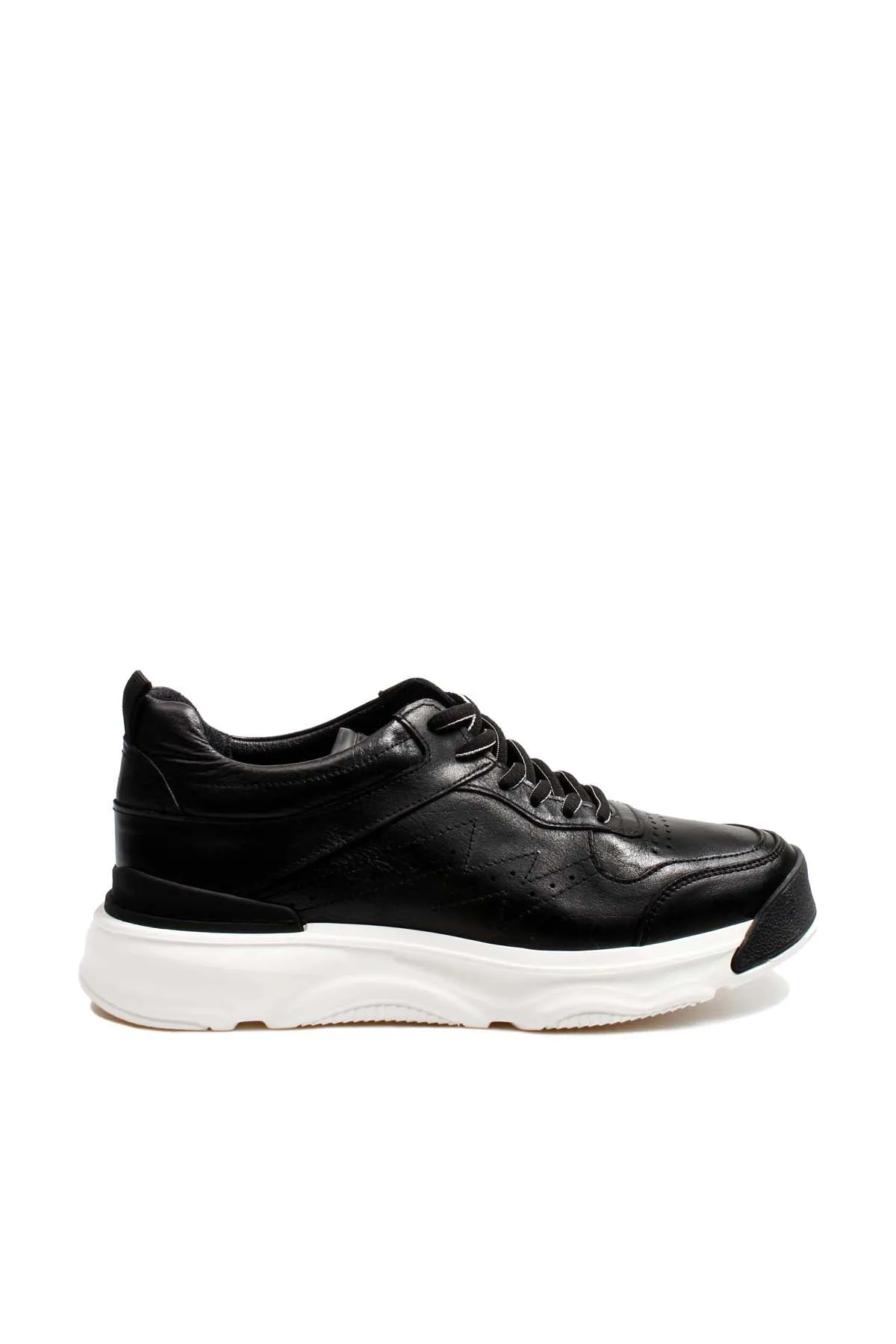 Black Leather Chunky Sneakers Wessi