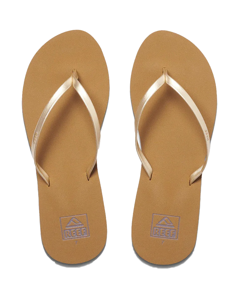 Bliss Nights Flip Flops in Tan Champagne