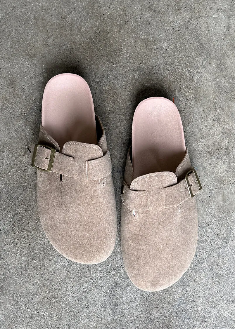 Brie Faux Suede Clogs