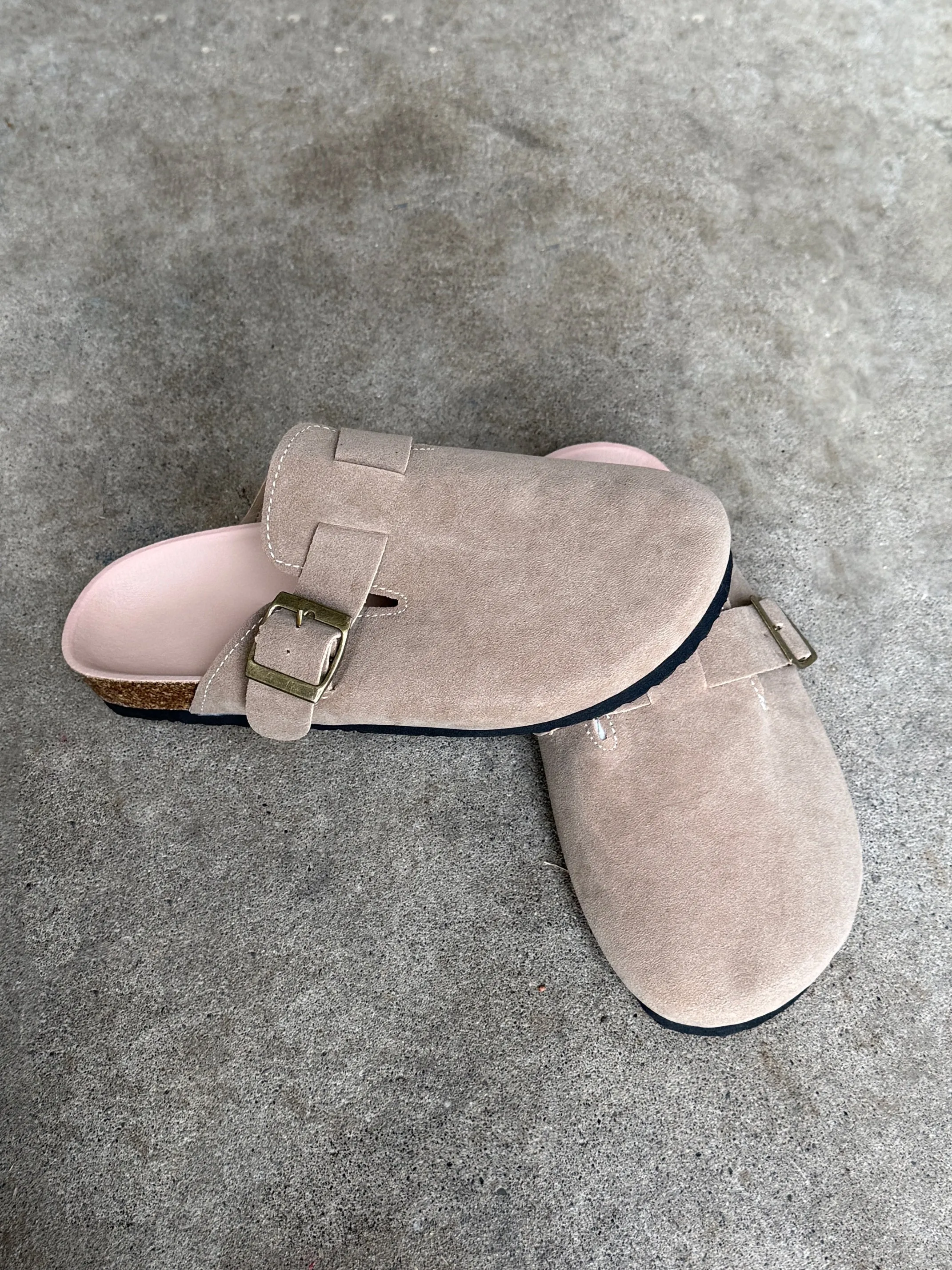 Brie Faux Suede Clogs