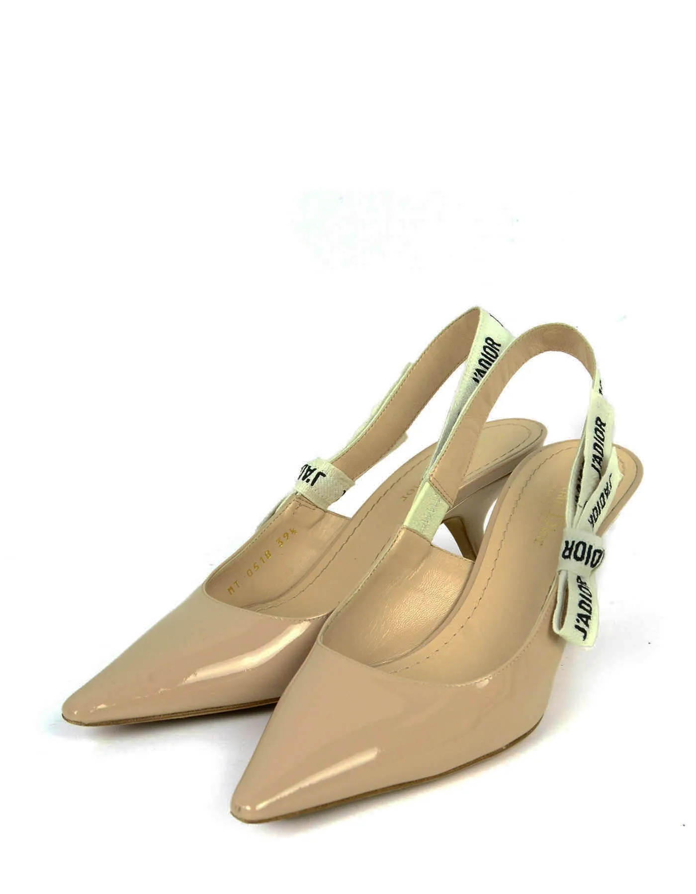 Christian Dior Nude Patent J’ADIOR Slingback Pumps sz 39.5