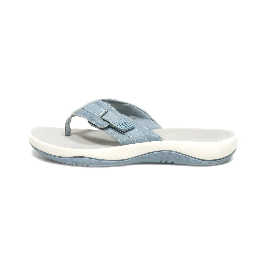 Clarks Cloudsteppers Flip Flops Leather Blue Colour For Women