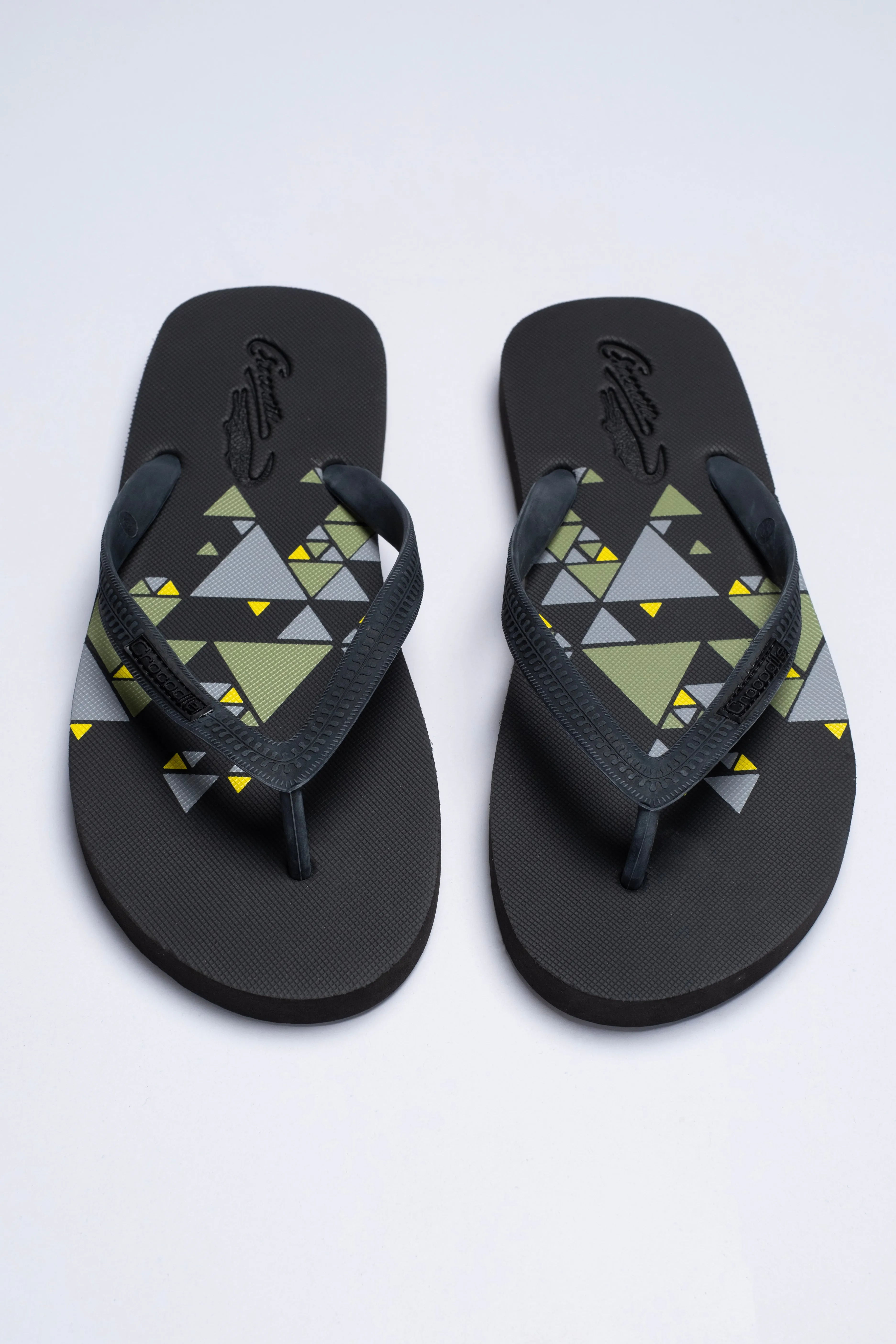 Crocodile Printed Flip Flop-Black