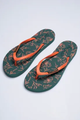 Crocodile Printed Flip Flop-Green