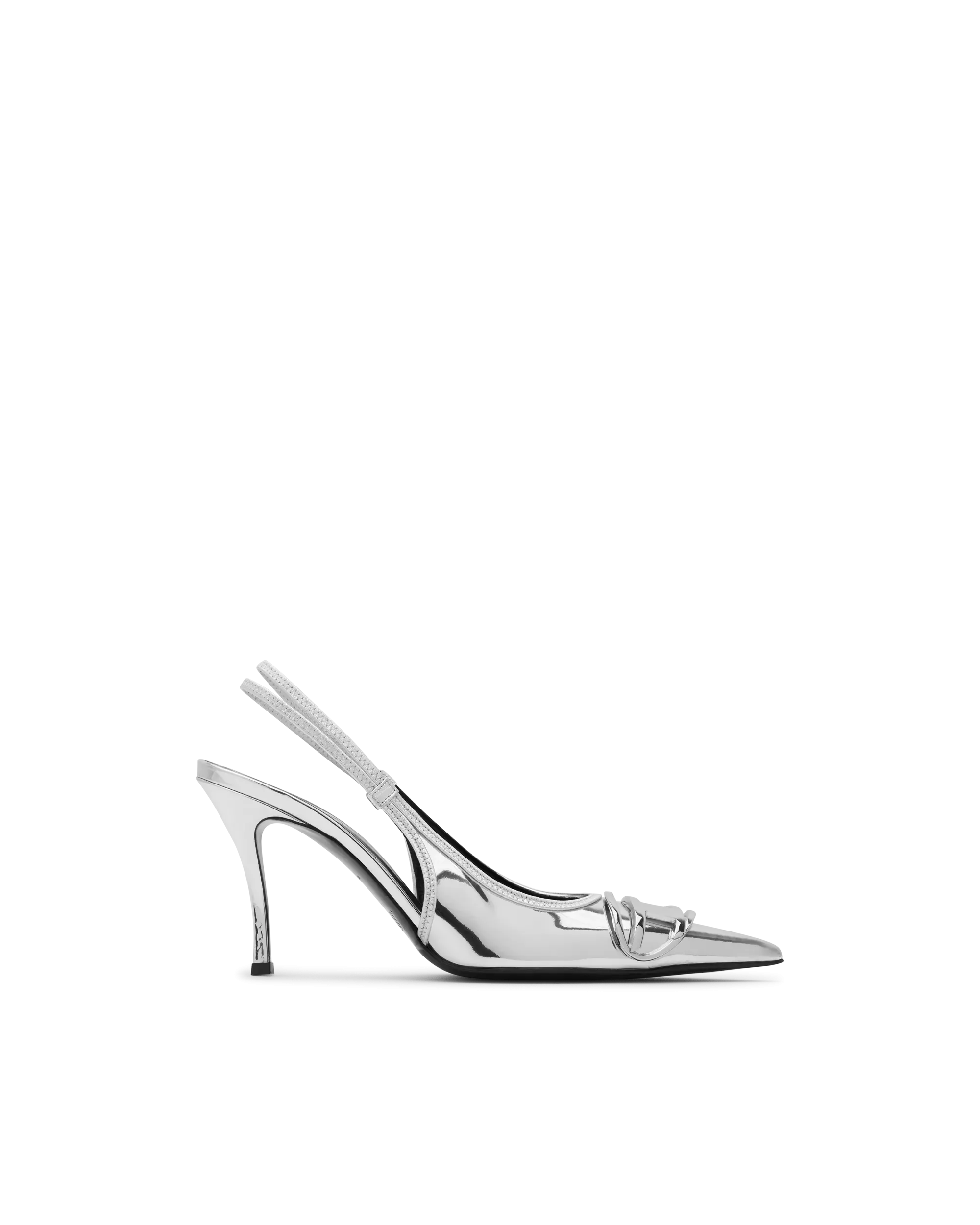 D-Venus Mirrored Finish Slingback Pumps