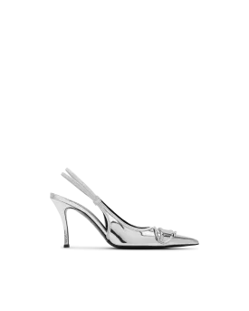 D-Venus Mirrored Finish Slingback Pumps