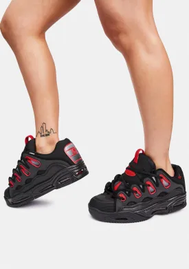 D3 2001 Black & Red Sneakers