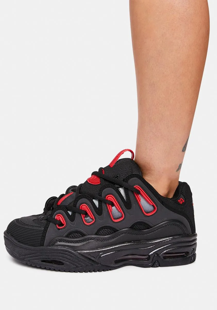 D3 2001 Black & Red Sneakers