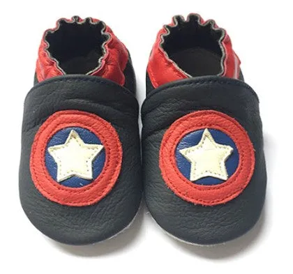 Fresh Baby Leather Baby Shoes 6-12 months Navy Bullseye