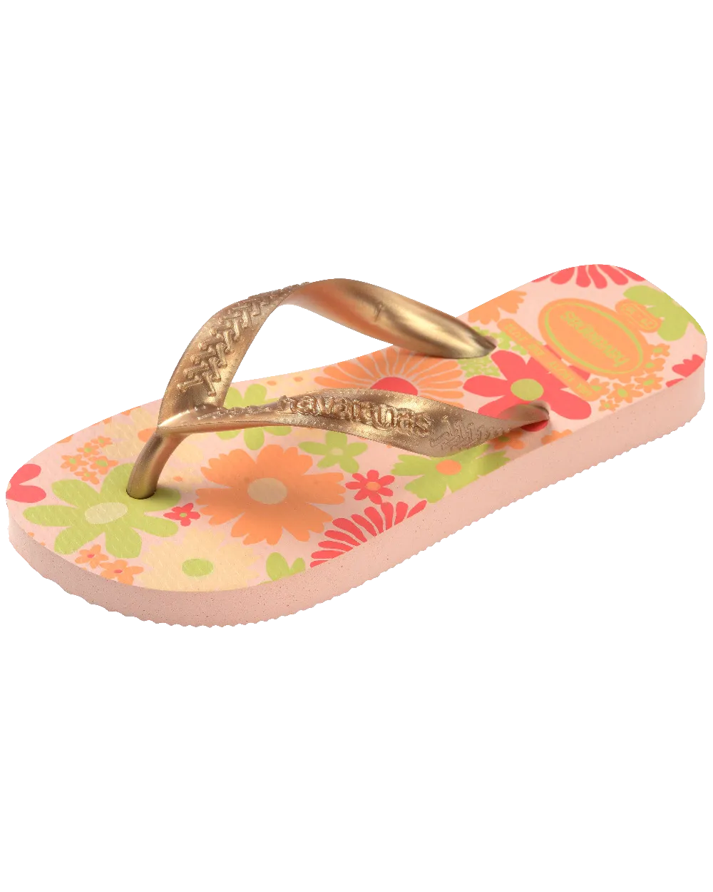 Girls Flores Flip Flops in Ballet Rose