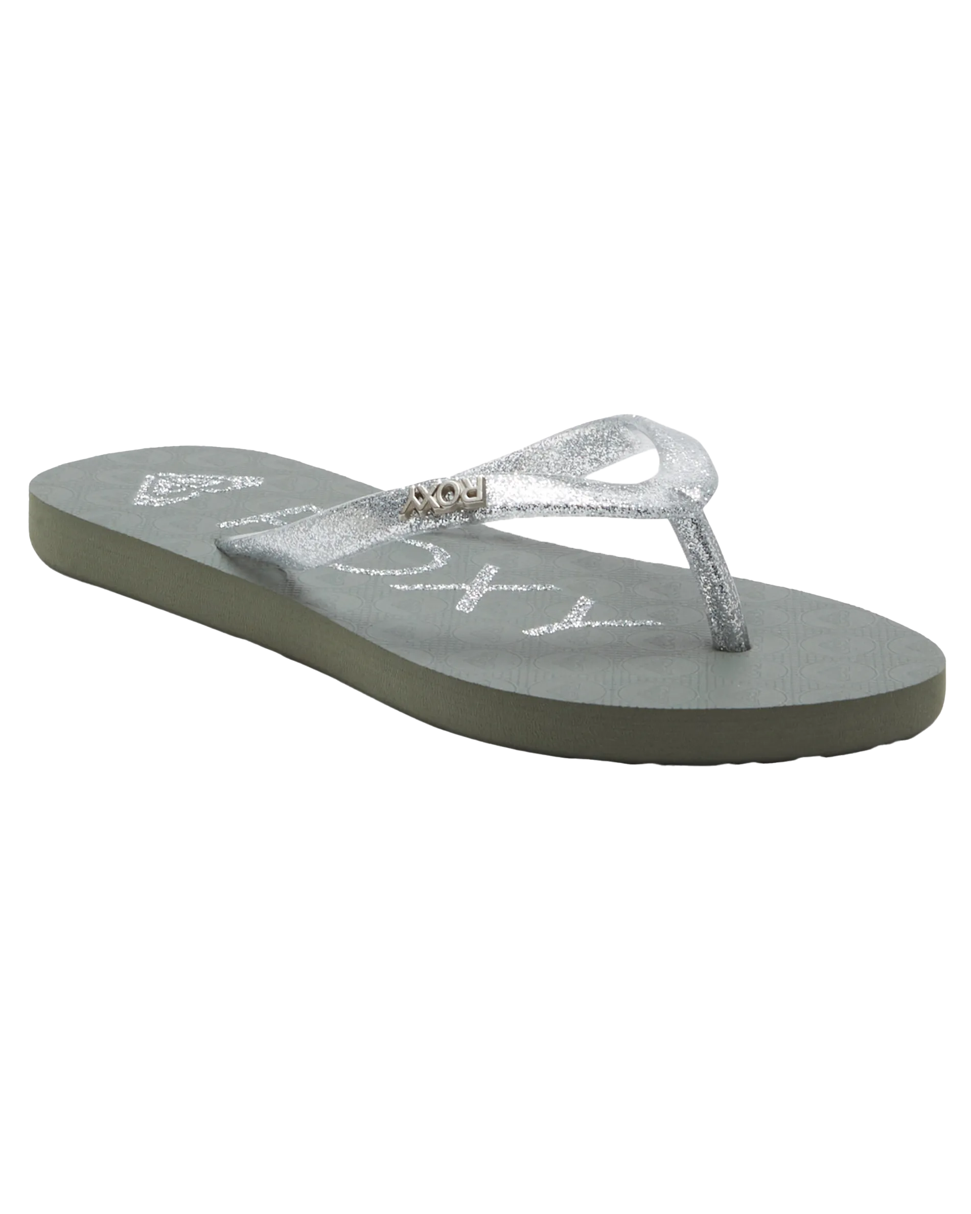 Girls Viva Sparkle Flip Flops in Cloudy Grey