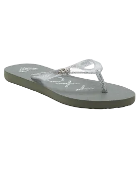 Girls Viva Sparkle Flip Flops in Cloudy Grey