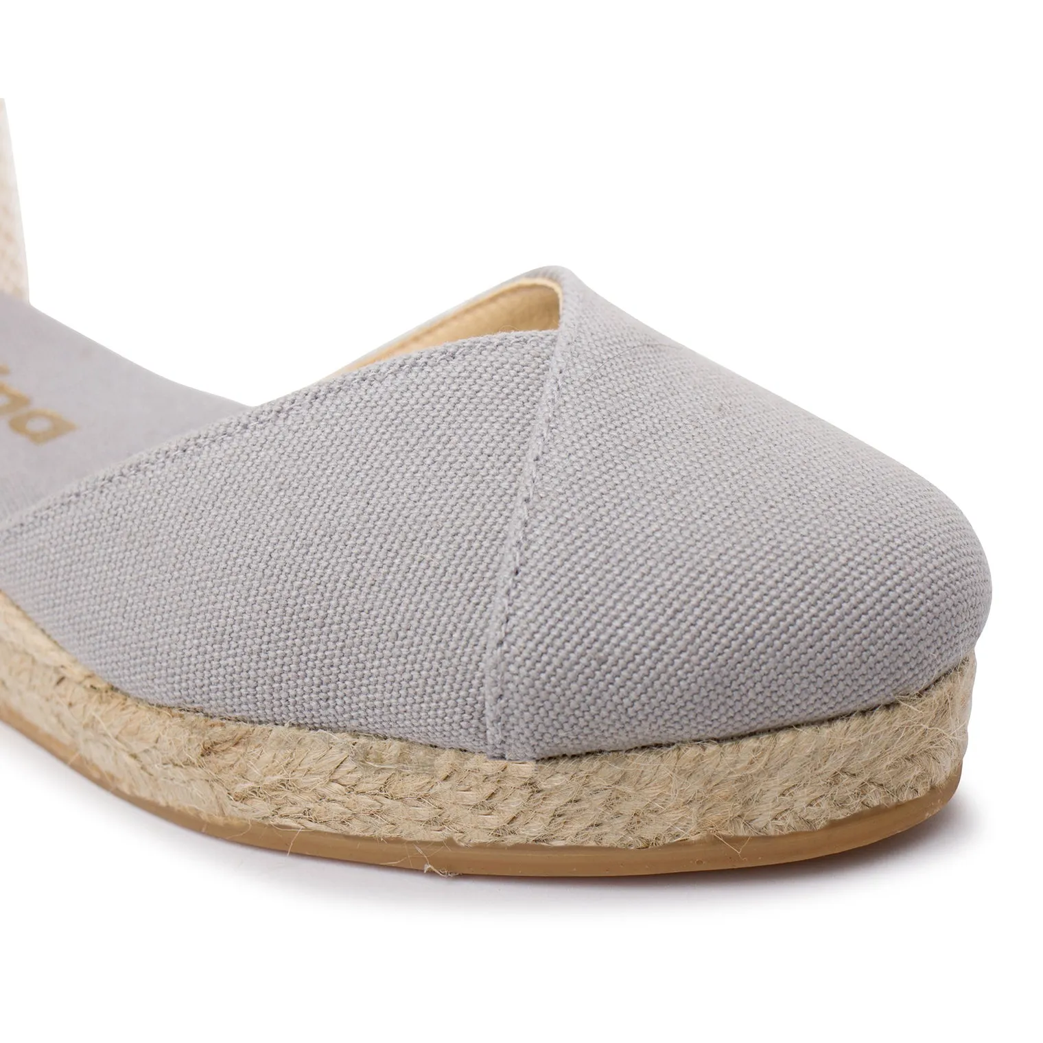 Girona Eco Canvas Vegan Espadrille Wedges - Grey