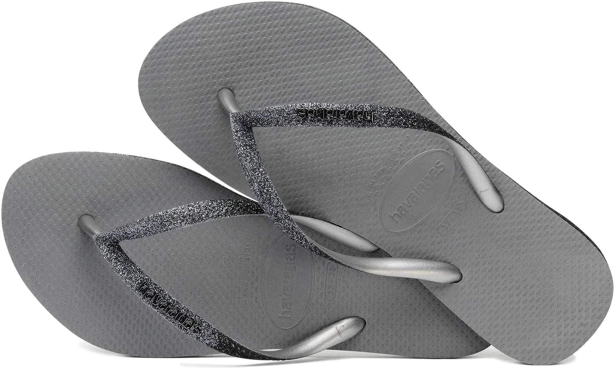 Havaianas Slim Glitter Metalic In Grey For Women