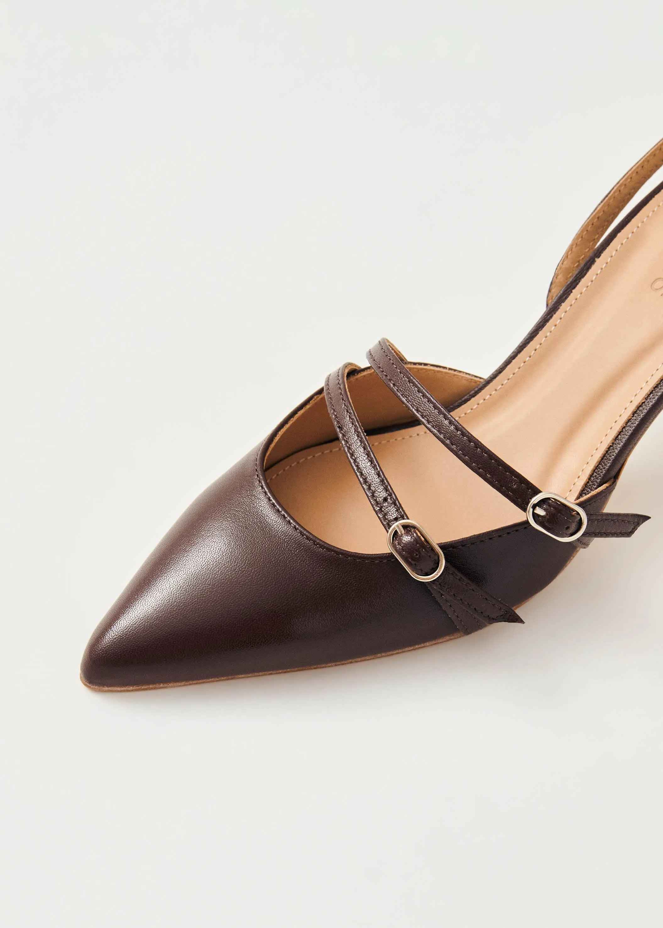 Joelle Brown Leather Pumps