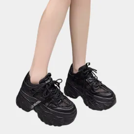 Joskaa 2024 New Black Chunky Platform Sneakers