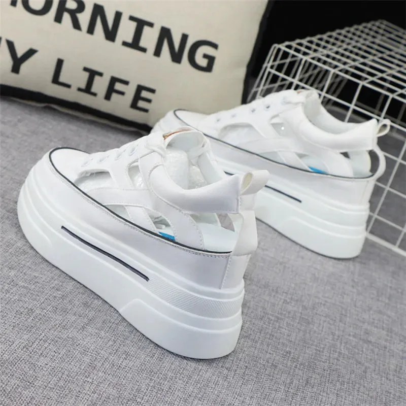 Joskaa 2024 New Womens White Platform Sneakers