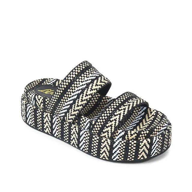 JUDD-1 Black Multi Woven Raffia