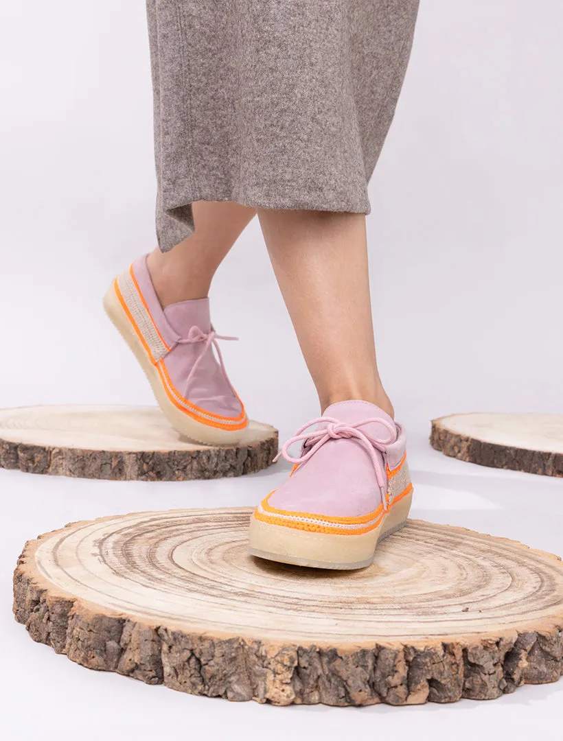 Komo Crochet Moccasin Misty Rose Neon Orange