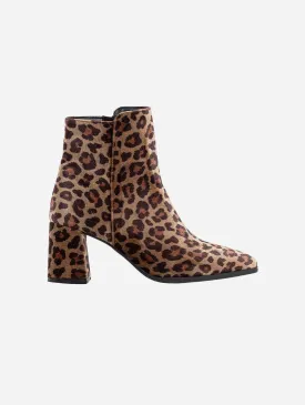 Leia Print Ankle Vegan Boots | Leopard Brown