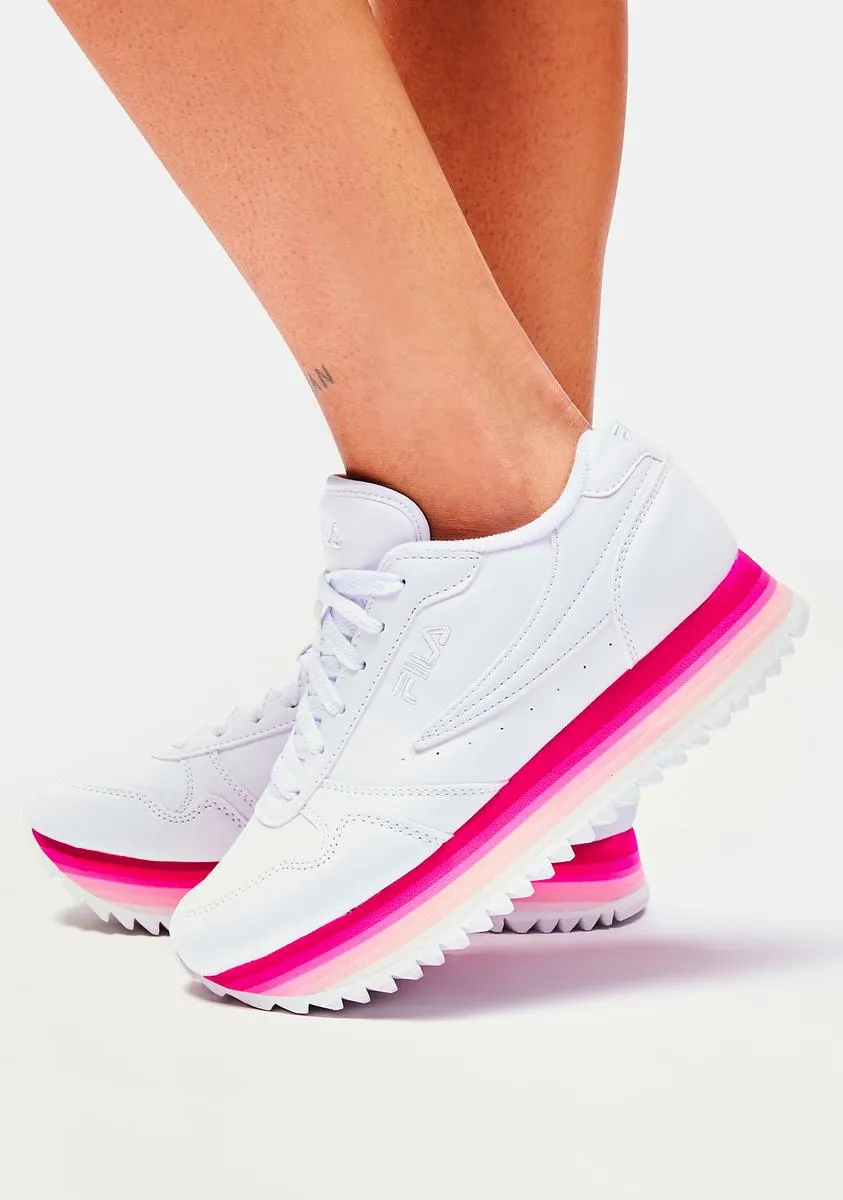 Pink Glow Orbit Stripe Sneakers