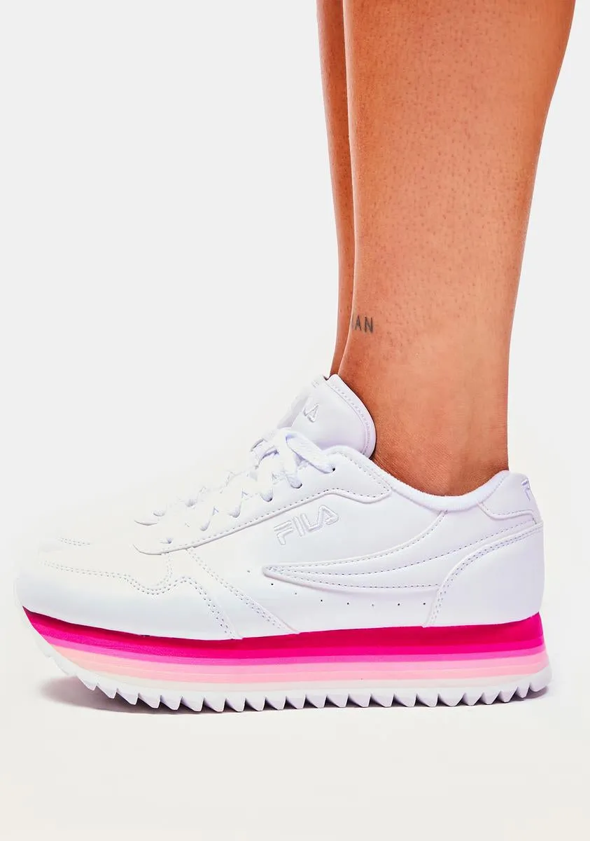 Pink Glow Orbit Stripe Sneakers