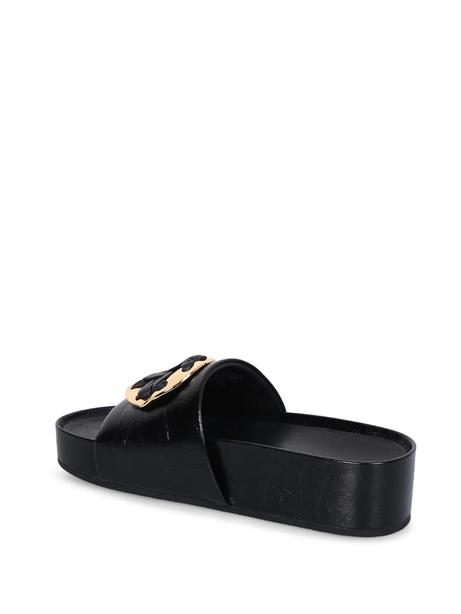 Platform leather slides