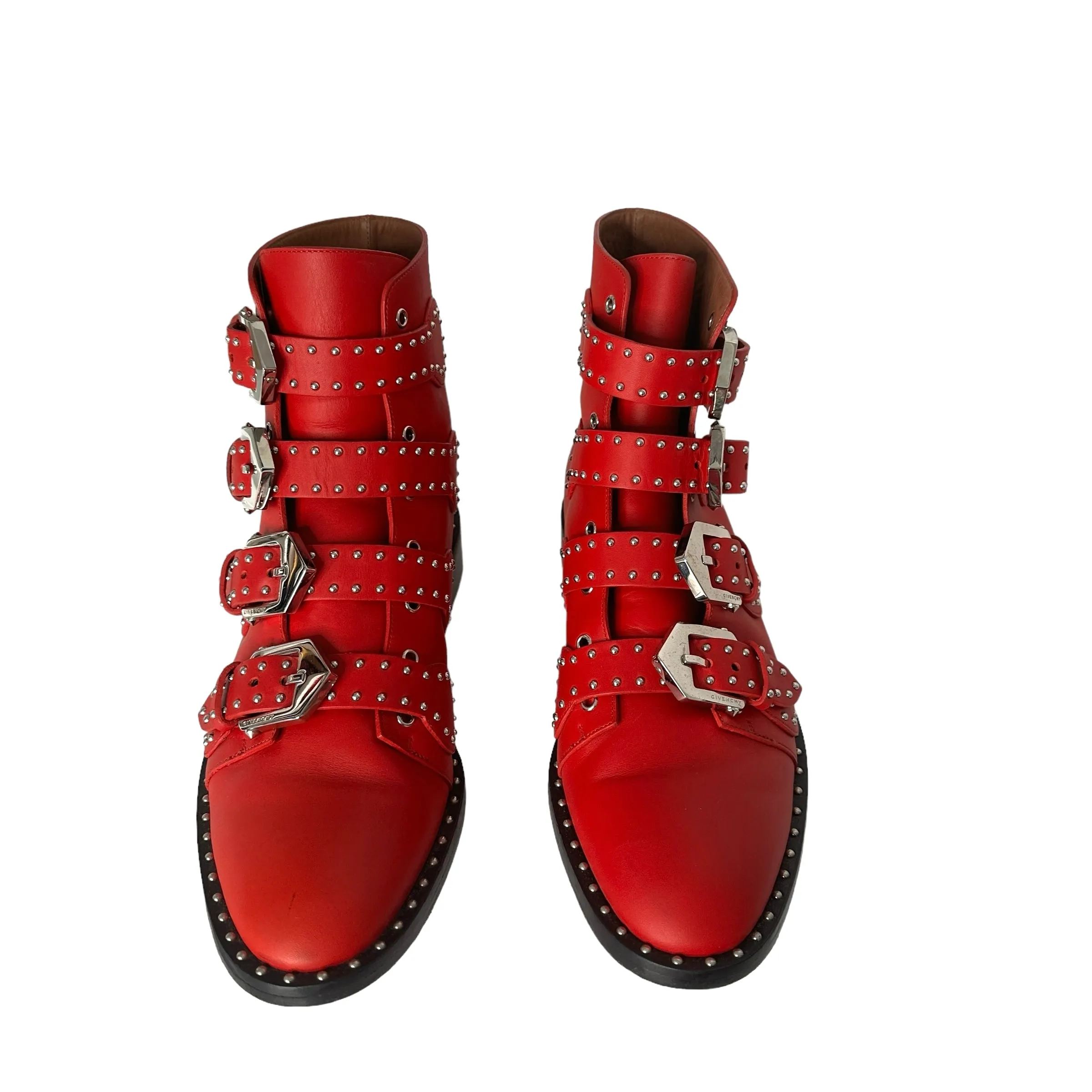 Red Leather Boots - 8