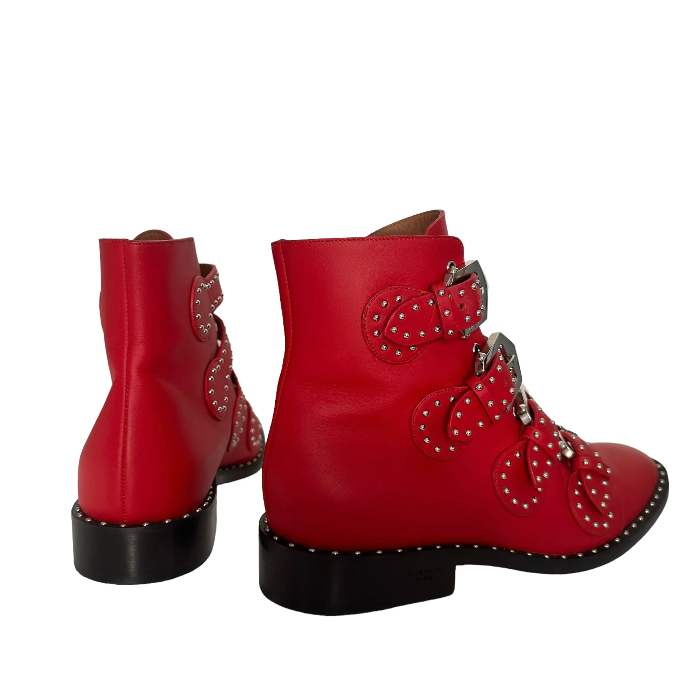 Red Leather Boots - 8