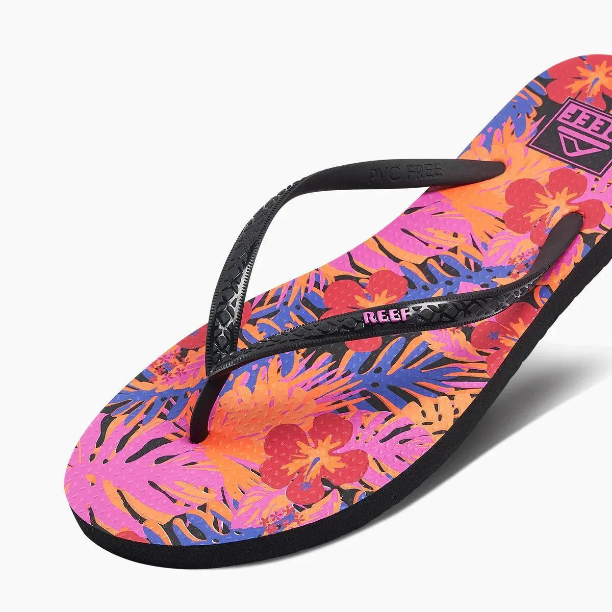 Reef Seaside Prints Hibiscus Coral Womens Flip Flops