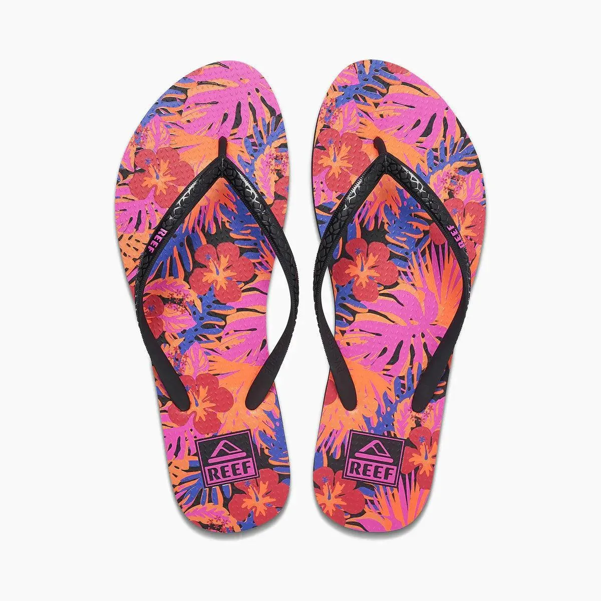 Reef Seaside Prints Hibiscus Coral Womens Flip Flops