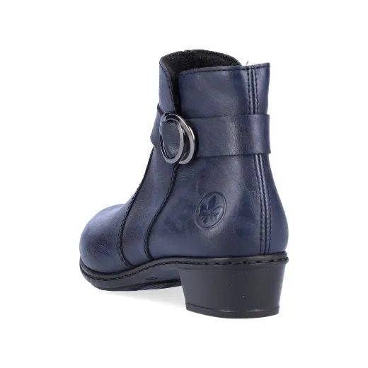 Rieker Y0775-14 Navy Low Heeled Ankle Boots