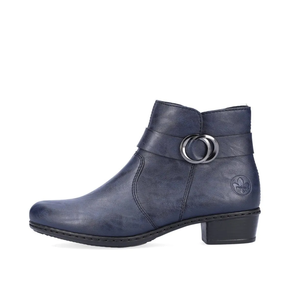 Rieker Y0775-14 Navy Low Heeled Ankle Boots