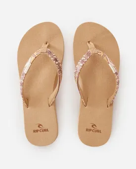 Rip Curl Freedom Bloom Ladies Flip Flops Bright Peach