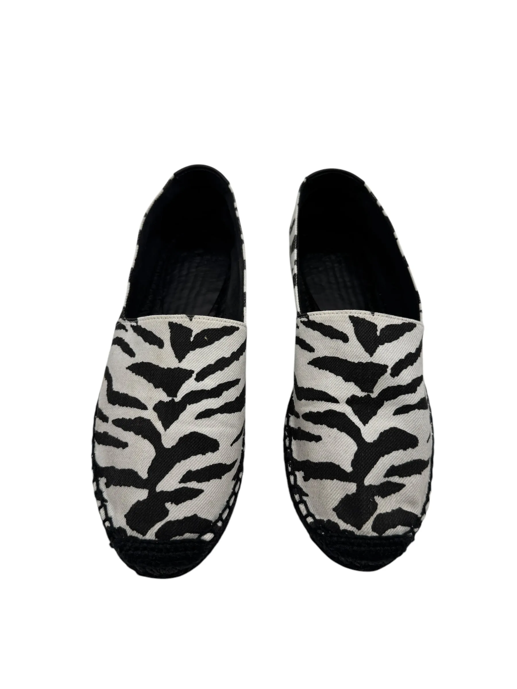 Saint Laurent Canvas Tiger Print Espadrilles 39 White Black