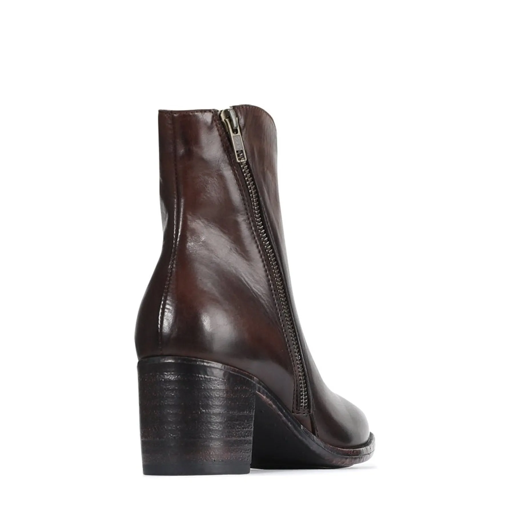 SERAPHIN LEATHER ZIP ANKLE BOOTS