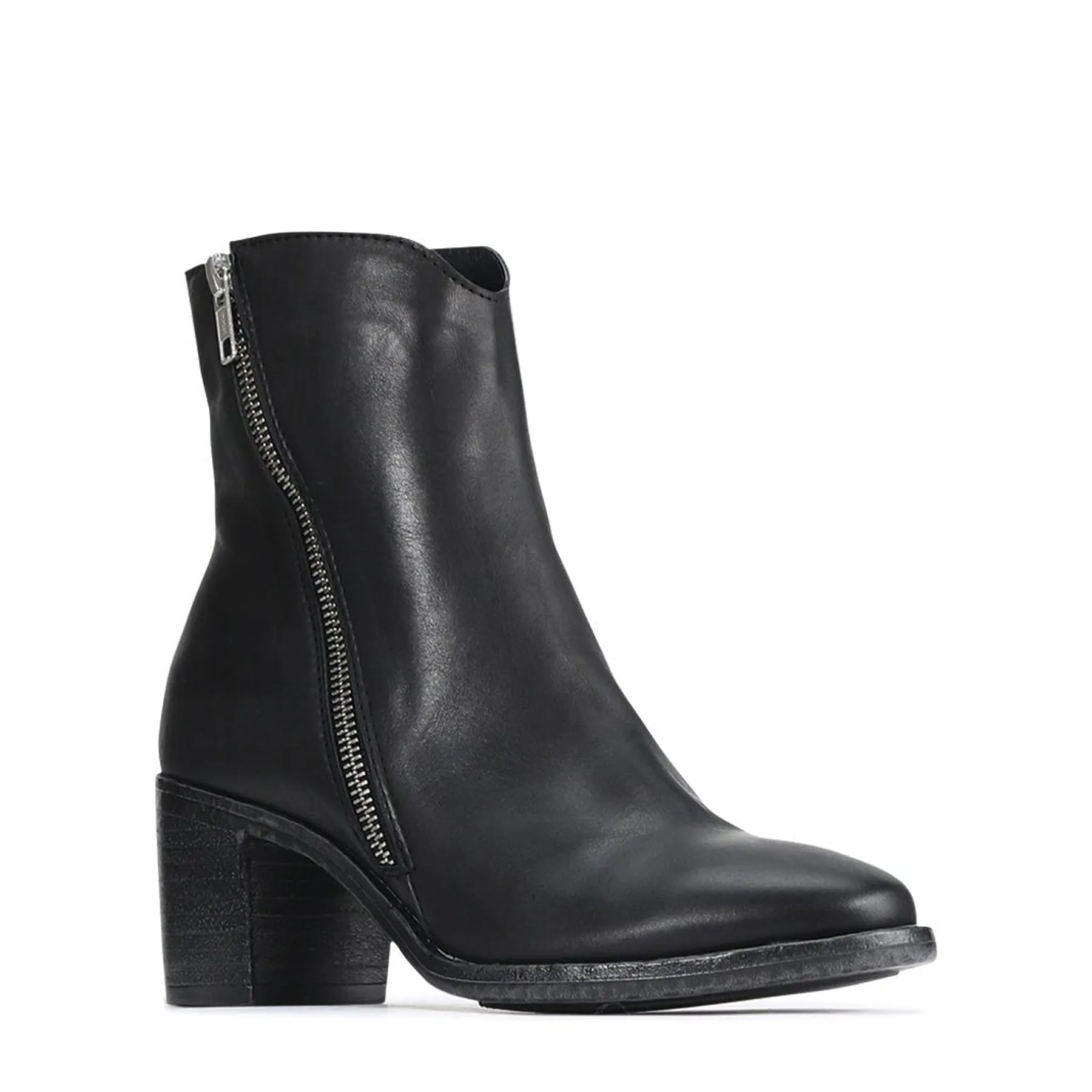 SERAPHIN LEATHER ZIP ANKLE BOOTS