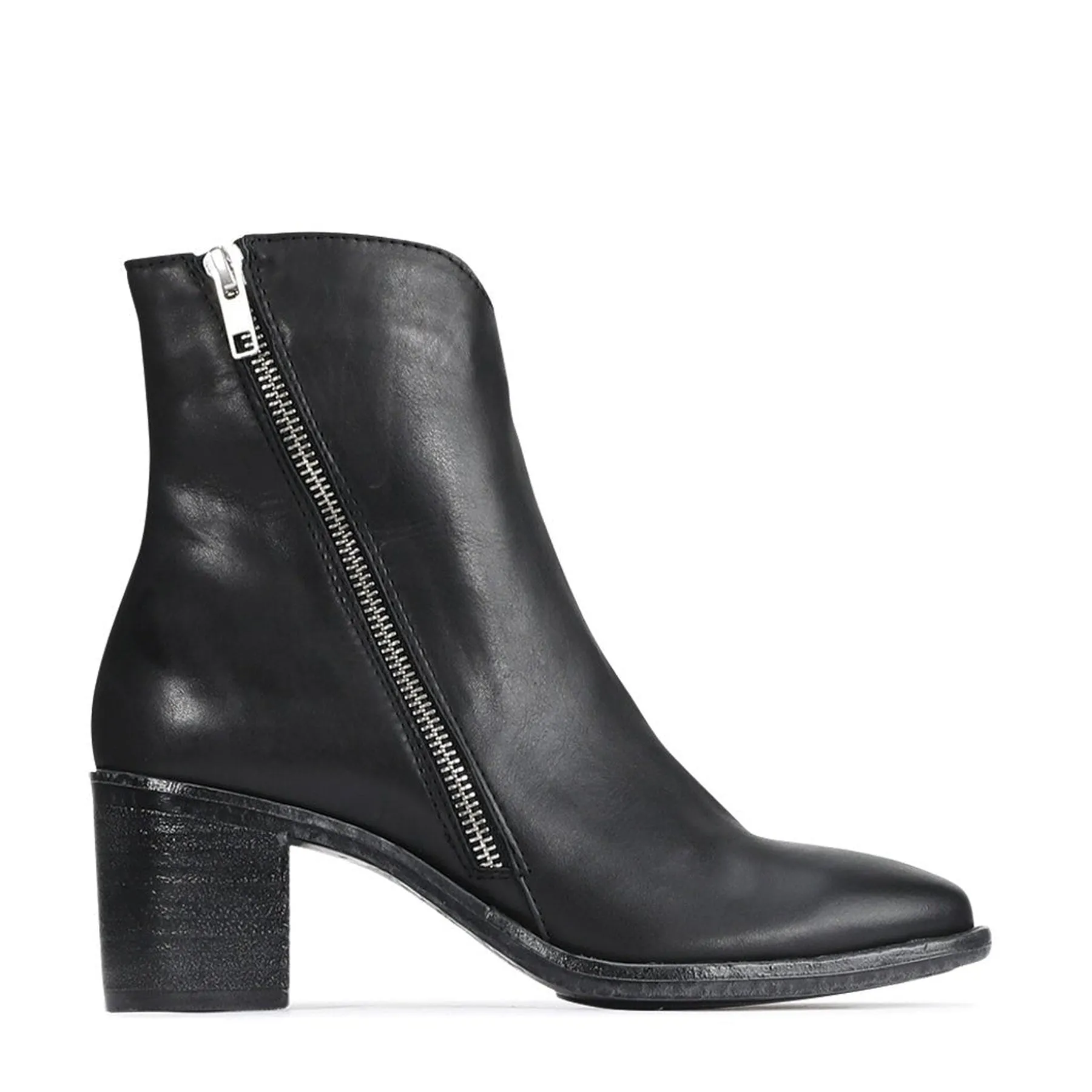 SERAPHIN LEATHER ZIP ANKLE BOOTS